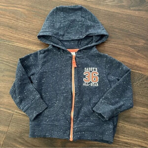 Baby Boy's Navy Carter's 18 Month Lightweight Hooded Jacket Daddy's 36 All-Star